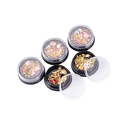 Healvian 5 Stück Stern Mond Nagel Strass Charms Maniküre Charm Nail Art Sticker Für Fingernägel von Healvian