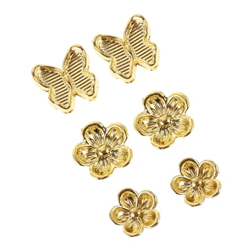 Healvian 6 Stück Teiliges Nagel mit Vintage Inspirierten Goldfarbenen Schmetterlings und Blumen Metallcharms Leichte Nagelkunst für Diy und Professionelle Maniküre Healvian 6 Stück Teiliges Nagel mit Vintage Inspirierten Goldfarbenen Schmetterlings und Blumen Metallcharms Leichte Nagelkunst für Diy und Professionelle Maniküre von Healvian