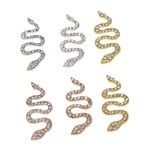 Healvian 6 Stück Teiliges Schlangen Nagel Schmuck Metall Nageldekorationen mit Strasssteinen DIY Maniküre Charms für Stilvolle Nailart Geeignet für Kreative Nagelkunst Zubehör Vielseitig Healvian 6 Stück Teiliges Schlangen Nagel Schmuck Metall Nageldekorationen mit Strasssteinen DIY Maniküre Charms für Stilvolle Nailart Geeignet für Kreative Nagelkunst Zubehör Vielseitig von Healvian