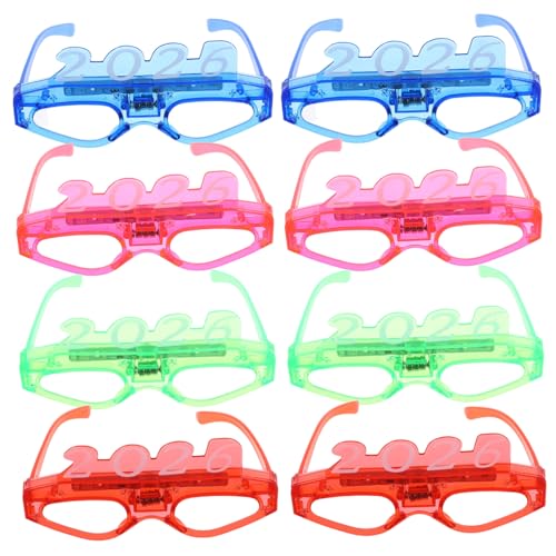 Healvian 8 Stück Teiliges LED Brillen mit Leuchtende Partybrille für Hochzeiten Geburtstagsfeiern und Konzerte Wiederverwendbar mit Austauschbaren Batterien für Erwachsene von Healvian