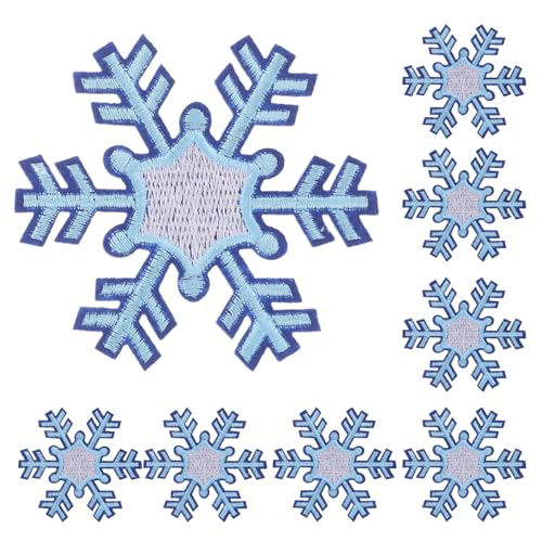 Healvian 8 Stück Winter-Schneeflocken-Stickerei-Stoff-Patches für Kleidung, Hüte, Kleidungsstücke, Rucksack-Accessoires – Aufnäher mit Schneeflocken-Stoff-Applikationen für Urlaubsdekoration Healvian 8 Stück Winter-Schneeflocken-Stickerei-Stoff-Patches für Kleidung, Hüte, Kleidungsstücke, Rucksack-Accessoires – Aufnäher mit Schneeflocken-Stoff-Applikationen für Urlaubsdekoration von Healvian