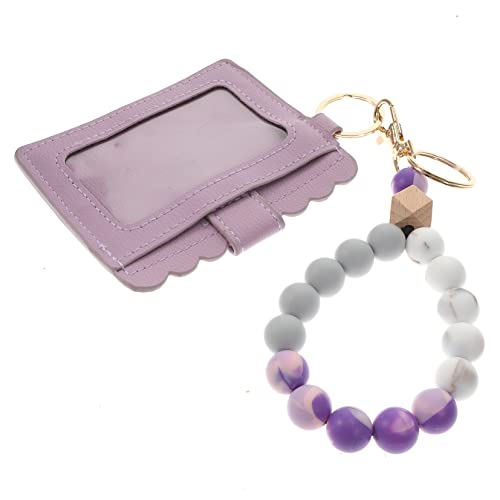 Healvian Armband Schlüsselanhänger mit Holzperlen Kartenhalter für Id und Schlüssel Armband für Outdoor Aktivitäten Attraktives Design zu Tragen für Freunde und Familie von Healvian