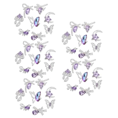 Healvian Bowknot Nageldekoration Nagelkunst Fliege Schleife Nagelkunst Strass Schleife Nagelanhänger Kawaii Nagelanhänger Harz Nagel Strass von Healvian