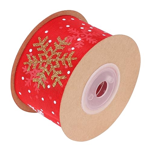 Healvian Breites Schneeflocken Geschenkband Rotes Dekoband mit Glitzerndem Muster Vielseitiges Schleifenband für Weihnachtsgeschenke Party und Hochzeitsdekoration von Healvian