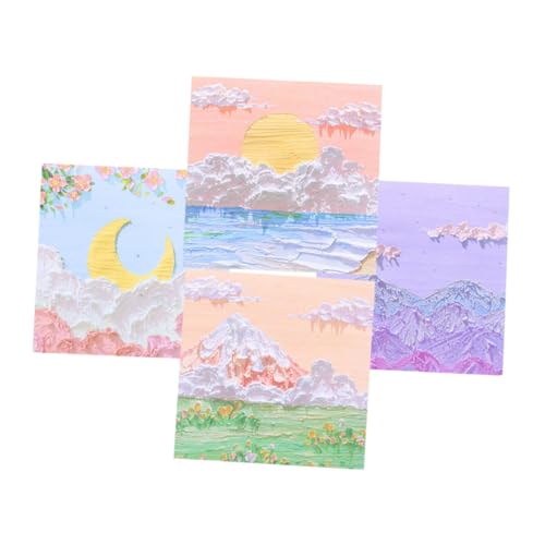 Healvian Bücher Notizblöcke Ölmalerei Landschaft Selbstklebende für Bürobedarf und Lernen Ästhetische Minimalistische Japanische Designs Verschiedenen Stilen von Healvian