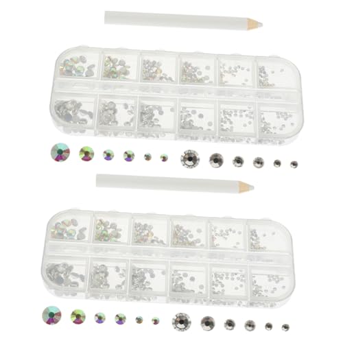 Healvian Fach Nail Art mit Flachen Glasrhinestones Ab Farbverlauf und Dotting Pens Vielseitige Nail Bling Dekoration für Natürliche und Künstliche Nägel DIY Schmuck für und Bastelprojekte von Healvian