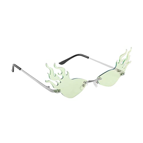 Healvian Flamme-Party-Brille Partybrille Fotorequisite verrückte Rahmen für Männer Bulk- lustige partybrillen party brillen Party Flamme Gläser Green von Healvian