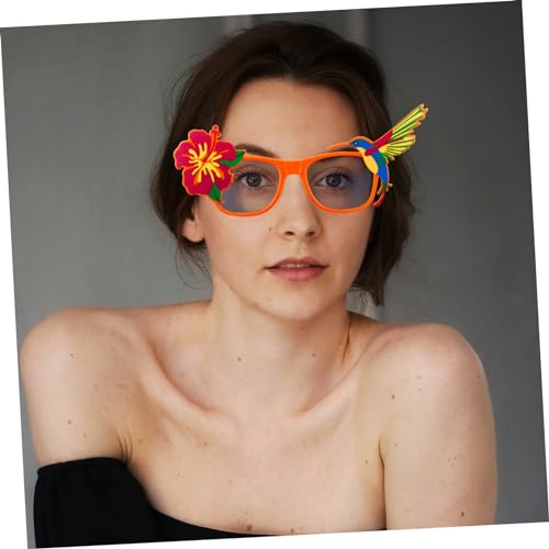 Healvian Hawaii Partybrille aus Langlebigem mit Lustigem Blumen und Vogelmotiv Bunte Foto Requisite für Strand und Tanzpartys Witziges Kostümzubehör für Erwachsene von Healvian