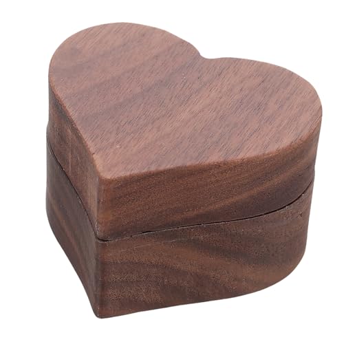 Healvian Herzförmige Ringbox Holz Magnetverschluss Aufbewahrung für Verlobungsringe und Ohrringe für Hochzeiten Jubiläen und Healvian Herzförmige Ringbox Holz Magnetverschluss Aufbewahrung für Verlobungsringe und Ohrringe für Hochzeiten Jubiläen und von Healvian