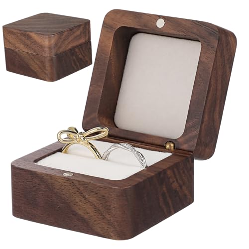 Healvian Holz Ringbox mit Robustem Material für Sicheren Schmuckschutz Kleine Schmuckschatulle für Ringe und Ohrringe Langlebige Aufbewahrungsbox für Verlobung Hochzeit und Healvian Holz Ringbox mit Robustem Material für Sicheren Schmuckschutz Kleine Schmuckschatulle für Ringe und Ohrringe Langlebige Aufbewahrungsbox für Verlobung Hochzeit und von Healvian