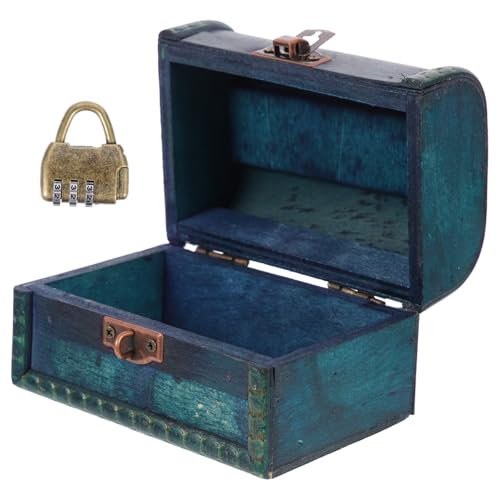 Healvian Holz Schmuckkasten mit Zahlenschloss Retro Schmuckschatulle für Armbänder und Ringe Kompakte Aufbewahrungsbox Vintage Design Geschenkbox für Damen Tisch Organizer von Healvian