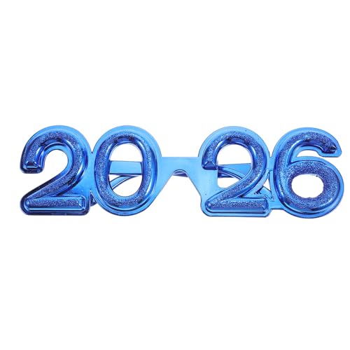Healvian Kunststoffbrille 2026: Frohes neues Jahr, Brille, lustige Party-Foto-Requisiten, Brillengestelle für Silvester, Weihnachtsparty-Zubehör von Healvian