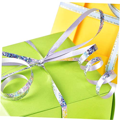 Healvian Metallisches Ballon Dekorationsband Silber Holographisch Glitzernd Curling Geschenkband für Party Basteln Hochzeit Geschenkverpackung von Healvian