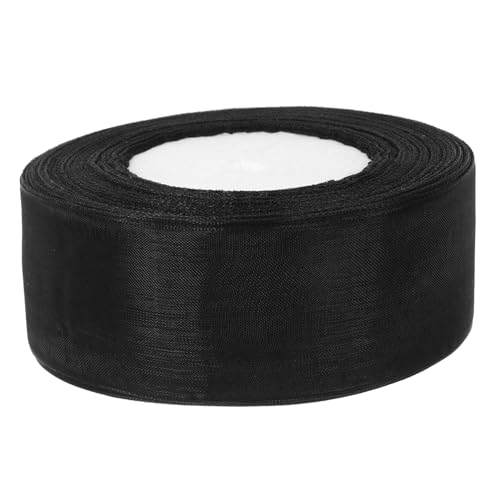 Healvian Organza Schleifenband Chiffonband für Geschenkverpackungen Hochzeiten Girlanden Dekorationen und Diy Projekte Elegantem Schwarz von Healvian