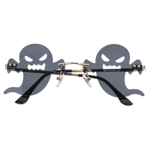 Healvian Randlose Sonnenbrille Damen Herren Uv Schutzbrille für Strandparty Einzigartige Ghost Form Langlebiges und Ac Material Trendige Partysonnenbrille für Teenager von Healvian