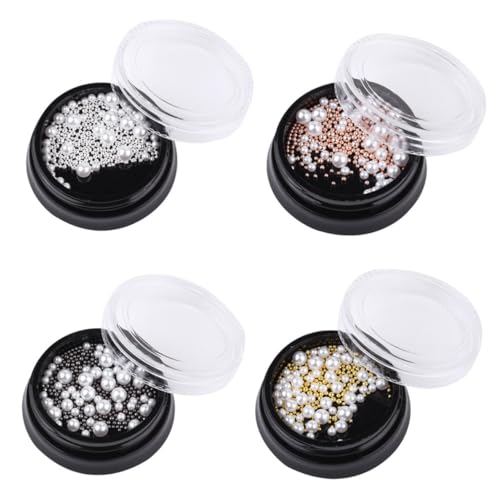 Healvian Teiliges Nagelkunst Perlen Weiß Imitationsperlen Edelstahlkugeln Nail Art Beads DIY Maniküre Zubehör für Frauen Mädchen Glamouröse Nageldekorationen Healvian Teiliges Nagelkunst Perlen Weiß Imitationsperlen Edelstahlkugeln Nail Art Beads DIY Maniküre Zubehör für Frauen Mädchen Glamouröse Nageldekorationen von Healvian