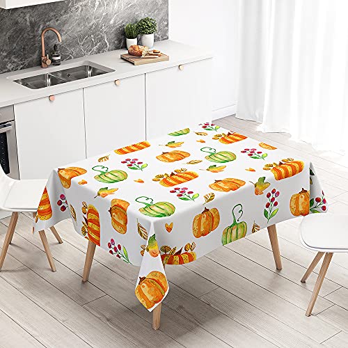 Hearda Halloween Tischdecke Abwaschbar Rechteckig, 3D-Kürbis-Druck Polyester Tischdecken Wasserdicht Pflegeleicht Tischtuch für Küche Party Outdoor Garten Restaurant (Herbstkürbisse,120x120cm) von Hearda