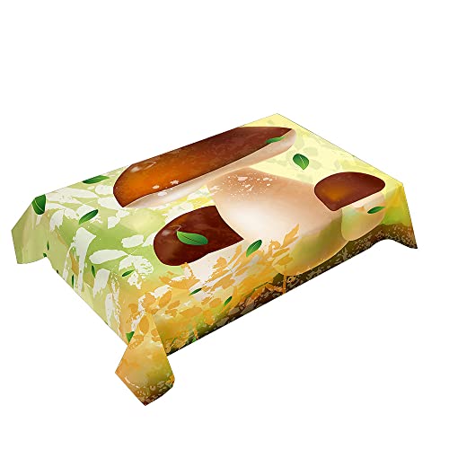 Hearda Tischdecke Abwaschbar Rechteckig, 3D-Pilzdruck Polyester Tischdecken Wasserdicht Pflegeleicht Tischtuch für Küche Party Bar Restaurant (100x100cm,Süßer Pilz) von Hearda