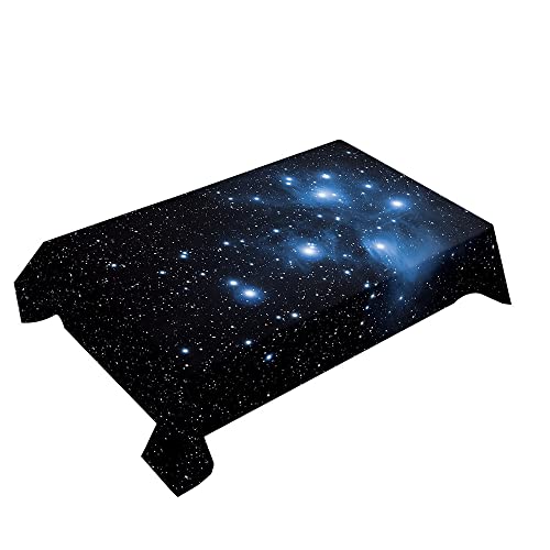 Hearda Tischdecke Abwaschbar Rechteckig, 3D Sternenhimmel Drucken Polyester Tischdecken Wasserdicht Pflegeleicht Tischtuch für Küche Party Bar Restaurant (100x140cm,Weiße Galaxie) von Hearda