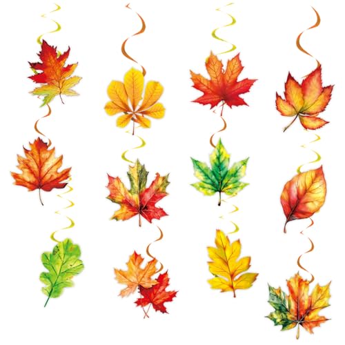 24 Stück Herbstblätter hängende Wirbel Thanksgiving Ahornblatt Wirbel Luftschlangen Thanksgiving Decke hängende Dekorationen für Herbst Themed Home Decoration Supplies 24 Stück Herbstblätter hängende Wirbel Thanksgiving Ahornblatt Wirbel Luftschlangen Thanksgiving Decke hängende Dekorationen für Herbst Themed Home Decoration Supplies von HeartYue