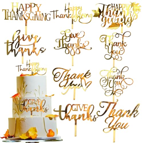 Happy Thanksgiving Cake Topper Thank You Cupcake Topper Picks Acrylic Gold Fall Theme Letter Cake Decoration for Thanksgiving Party Decorations Supply 10 Pcs Happy Thanksgiving Cake Topper Thank You Cupcake Topper Picks Acrylic Gold Fall Theme Letter Cake Decoration for Thanksgiving Party Decorations Supply 10 Pcs von HeartYue