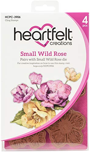 HEARTFELT CREATIONS Klebriges RUBBR STMP Set, Wildrose, kleine Rose von Heartfelt Creations