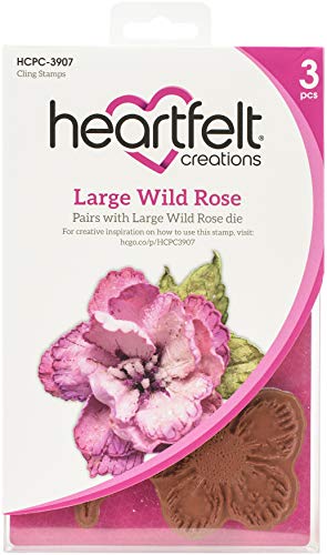 HEARTFELT CREATIONS Rubbr STMP Set Wildrose, große Rose von Heartfelt Creations