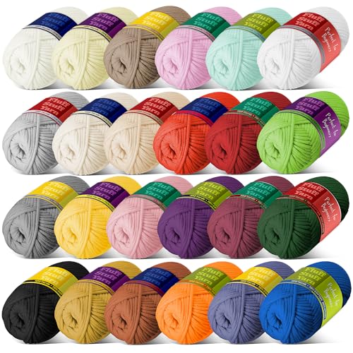 Weiches Garn zum Häkeln - Häkel- & Strickgarn, Anfängergarn mit leicht zu sehenden Stichen, 24 x 50g-2400 Yards Amigurumi-Garn, Baumwoll-Nylon-Mischung T-Shirt-Garn zum Häkeln, Kammgarn 4 Weiches Garn zum Häkeln - Häkel- & Strickgarn, Anfängergarn mit leicht zu sehenden Stichen, 24 x 50g-2400 Yards Amigurumi-Garn, Baumwoll-Nylon-Mischung T-Shirt-Garn zum Häkeln, Kammgarn 4 von Hearth & Harbor