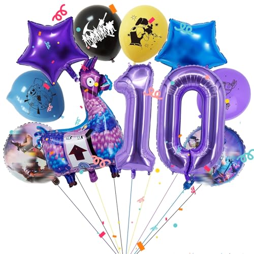 Geburtstagsdeko 10 Jahre, 10 Stück Videospiel Luftballon Kinder Geburtstag Deko Gaming Party Deko Kindergeburtstag mit 6 Folienballons, 4 Latexballons für Jungen Mädchen Geburtstagsdeko 10 Jahre, 10 Stück Videospiel Luftballon Kinder Geburtstag Deko Gaming Party Deko Kindergeburtstag mit 6 Folienballons, 4 Latexballons für Jungen Mädchen von Heartsking