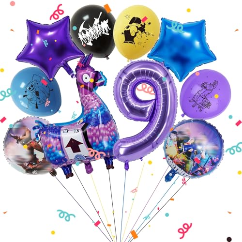 Geburtstagsdeko 9 Jahre, 10 Stück Videospiel Luftballon Kinder Geburtstag Deko Gaming Party Deko Kindergeburtstag mit 6 Folienballons, 4 Latexballons für Jungen Mädchen Geburtstagsdeko 9 Jahre, 10 Stück Videospiel Luftballon Kinder Geburtstag Deko Gaming Party Deko Kindergeburtstag mit 6 Folienballons, 4 Latexballons für Jungen Mädchen von Heartsking