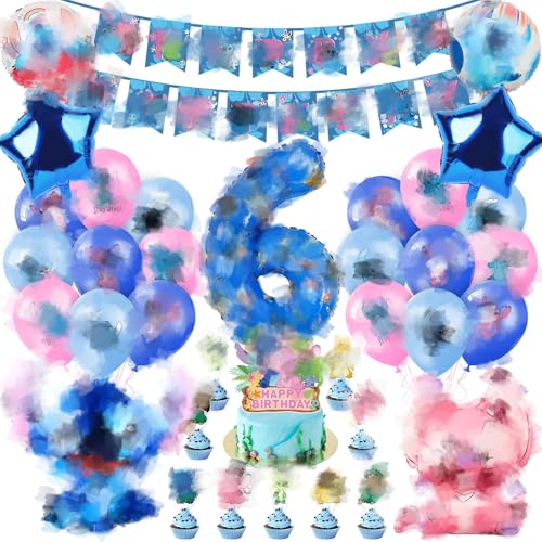Geburtstagsdeko Geburtstagdeko 6 Jahre, Blau und Rosa Luftballon Kindergeburtstag Deko Geburtstag, Kinder Party Deko, Tortendeko, Happy Birthday Banner für Jungen, Mädchen, Kinder, Thema Party Geburtstagsdeko Geburtstagdeko 6 Jahre, Blau und Rosa Luftballon Kindergeburtstag Deko Geburtstag, Kinder Party Deko, Tortendeko, Happy Birthday Banner für Jungen, Mädchen, Kinder, Thema Party von Heartsking