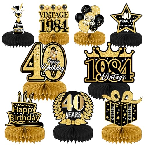 Heartsking 40 Black Gold Birthday Ornaments von Heartsking