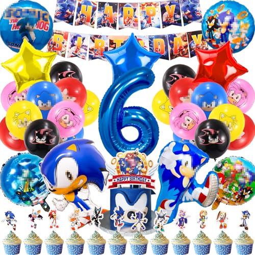 Kindergeburtstag Deko 6 Jahre, 44 Stück Geburtstag Party Set Luftballon Geburtstag Kinder Geburtstag Deko mit Tortendeko,Happy Birthday Banner, Folien Luftballons für Mädchen Junge Kindergeburtstag Deko 6 Jahre, 44 Stück Geburtstag Party Set Luftballon Geburtstag Kinder Geburtstag Deko mit Tortendeko,Happy Birthday Banner, Folien Luftballons für Mädchen Junge von Heartsking