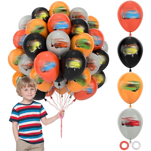 Luftballon Geburtstag Deko, 42 Stück Car Latexballons Cartoon Themed Kindergeburtstag Deko Luftballon Geburtstagsdeko Party Supplies für Jungen Mädchen Luftballon Party Deko Geburtstag von Heartsking