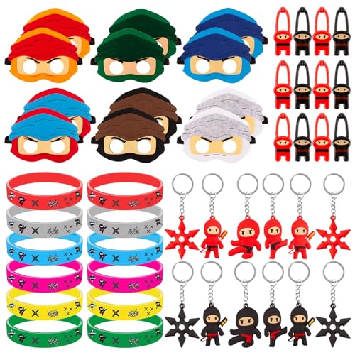 Mitgebsel Kindergeburtstag, Geburtstagsdeko Mitgebsel Geburtstag Deko 12 Masken 12 Silikon Armbänder 12 Schlüsselschnalle 12 Dehnbare Fliegende Spielzeug Warrior Themed Party für Jungen Kinder Mitgebsel Kindergeburtstag, Geburtstagsdeko Mitgebsel Geburtstag Deko 12 Masken 12 Silikon Armbänder 12 Schlüsselschnalle 12 Dehnbare Fliegende Spielzeug Warrior Themed Party für Jungen Kinder von Heartsking