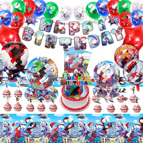 Partygeschirr Kindergeburtstag, 79 Stück Geburtstagsdeko Deko Geburtstag Kinder mit Cartoon Party Set-Banner Luftballons Servietten Tischdecke Geburtstag Deko für 10 Kinder Partygeschirr Kindergeburtstag, 79 Stück Geburtstagsdeko Deko Geburtstag Kinder mit Cartoon Party Set-Banner Luftballons Servietten Tischdecke Geburtstag Deko für 10 Kinder von Heartsking