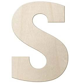 15,2 cm große Buchstaben aus Kiefernholz, Größe S, unlackierte Holzbuchstaben für Wand, Weihnachtsdekoration, stehende Buchstaben, Scheiben, Schild, Dekoration (S) von Heather's cf