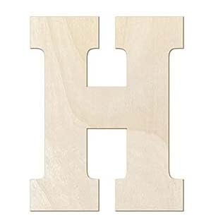 15,2 cm große Buchstaben aus Kiefernholz, unlackierte Holzbuchstaben für Wand, Weihnachtsdekoration, stehende Buchstaben, Scheiben, Schild, Dekoration (H) von Heather's cf