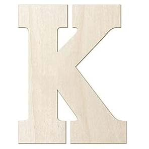 15,2 cm große Buchstaben aus Kiefernholz, unlackierte Holzbuchstaben für Wand, Weihnachtsdekoration, stehende Buchstaben, Scheiben, Schild, Dekoration (K) von Heather's cf