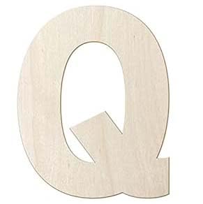 15,2 cm große Buchstaben aus Kiefernholz, unlackierte Holzbuchstaben für Wand, Weihnachtsdekoration, stehende Buchstaben, Scheiben, Schild, Dekoration (Q) von Heather's cf