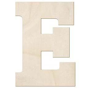 Buchstaben aus Kiefernholz, 15,2 cm, unlackiert, für Wand, Weihnachtsdekoration, stehende Buchstaben, Scheiben, Schild, Dekoration (E) von Heather's cf