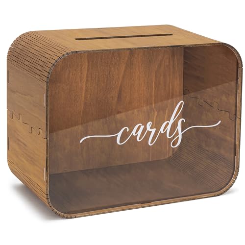 Heather & Willow Hochzeitskartenbox aus Holz mit Schlitz, Acryl-Hochzeitsdekorationen für den Empfang, für Flitterwochen und Geld, Babyparty, Brautparty, Abschluss-Karten-Box mit Deckel Heather & Willow Hochzeitskartenbox aus Holz mit Schlitz, Acryl-Hochzeitsdekorationen für den Empfang, für Flitterwochen und Geld, Babyparty, Brautparty, Abschluss-Karten-Box mit Deckel von Heather & Willow