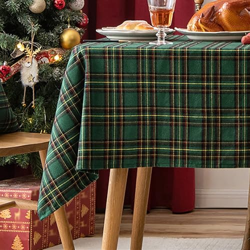 Heavyoff Rechteckige Tischdecke Weihnachten Tischdecke Vintage Karierte Tischdecke, Waschbar für Weihnachts Party Küche Hochzeit Tischtuch Dekoration, Grün, 90x90cm Heavyoff Rechteckige Tischdecke Weihnachten Tischdecke Vintage Karierte Tischdecke, Waschbar für Weihnachts Party Küche Hochzeit Tischtuch Dekoration, Grün, 90x90cm von Heavyoff