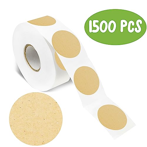 1500 Natürliche braune Kraftaufkleber, runde leere Etiketten mit dauerhaftem Klebstoff Kraft Punktaufkleber mit Perforationslinie für Handwerk, Organisation, persönlichen und geschäftlichen Gebrauch 1500 Natürliche braune Kraftaufkleber, runde leere Etiketten mit dauerhaftem Klebstoff Kraft Punktaufkleber mit Perforationslinie für Handwerk, Organisation, persönlichen und geschäftlichen Gebrauch von Hebayy