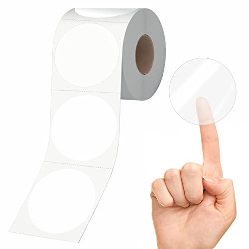 1500 PCS runde klare Siegelaufkleber, transparente Umschlag Post Waffel Siegel selbstklebende Paket Kreis Label Dots mit Perforation Linie für Umschläge, Boxen (5cm im Durchmesser) von Hebayy