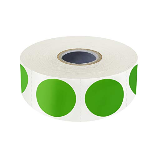 1500 Stück 2,5 cm Markierungspunkte Klebepunkte grüne Aufkleber Etiketten mit Perforationslinie auf einer Rolle zur farblichen Kodierung (jeweils Durchmesser) von Hebayy