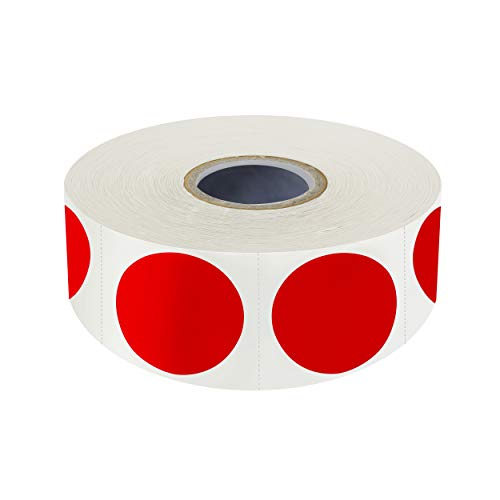 1500 Stück 2,5 cm Markierungspunkte Klebepunkte rote Aufkleber Etiketten mit Perforationslinie auf einer Rolle zur farblichen Kodierung von Hebayy
