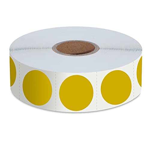 1500 Stück goldfarbene runde Farbcodierungs-Kreise Punkte Inventar-Aufkleber Etiketten mit Perforationslinie in Rolle (jeder misst 2,5 cm im Durchmesser) von Hebayy