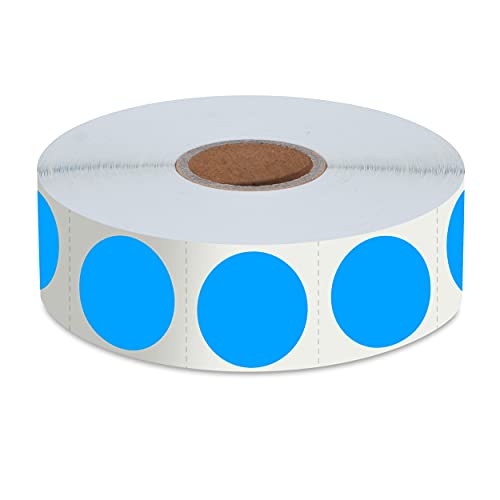 1500 Stück blaue runde Farbcodierungs aufkleber, Inventar etiketten mit Perforationslinie in Rolle (2,5 cm Durchmesser) von Hebayy