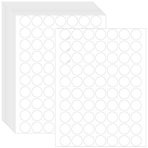 1750 Blanko-Rundetiketten, Ablösbar Ohne Rückstände, Wasser-/Öl-/Reißfest, 2.5cm Blanko-Aufkleber für Organisationsprojekte, Aufbewahrungsbehälter (21,6 cm x 28 cm, Weiß) von Hebayy